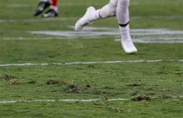 (AP Photo/Jeff Chiu, File). FILE - In this Aug. 1, 2015, file photo, a San Francisco 49ers player runs on the field at Levi's Stadium during the team's NFL football training camp in Santa Clara, Calif. It took less than a half-hour into the 49ers’ firs...