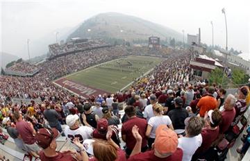 (AP Photo/Rick Bowmer). Montana's band performs before the start of their NCAA college football game against North Dakota State Saturday, Aug. 29, 2015, in Missoula, Mont.