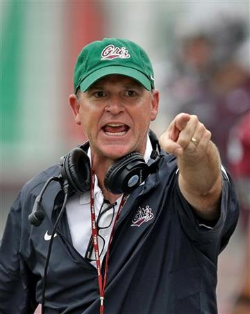 (AP Photo/Rick Bowmer). Montana's head coach Bob Stitt shouts during the first half of their NCAA college football game against North Dakota State Saturday, Aug. 29, 2015, in Missoula, in Mont.