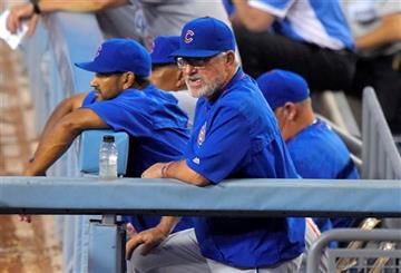 (AP Photo/Mark J. Terrill). Chicago Cubs manager Joe Maddon watches from the dugout during the second inning of a baseball game against the Los Angeles Dodgers, Friday, Aug. 28, 2015, in Los Angeles.