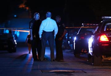 (Ben Gray/Atlanta Journal-Constitution via AP). DeKalb County police officers work at the scene where an Atlanta-based officer was shot Monday evening, Aug. 31, 2015, five miles from Atlanta. DeKalb County police spokeswoman Mekka Parrish did not immed...