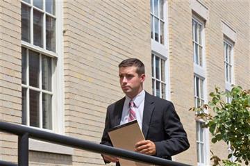 (AP Photo/Brynn Anderson). Former Madison, Ala. police officer Eric Sloan Parker walks into a federal courthouse, Tuesday, Sept. 1, 2015, in Huntsville, Ala. Parker is on trial on a federal charge of using excessive force against an Indian man, 58-year...