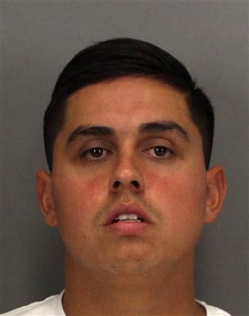 (Santa Clara County Sheriff's Dept. via AP). In this booking photo released by the Santa Clara County Sheriff's Department is Rafael Rodriguez. Rodriguez is one of three California correctional deputies who were arrested on suspicion of murder in the d...