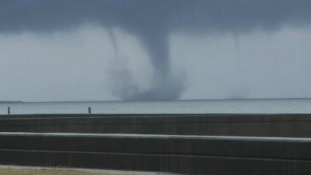 (WFTV) - The waterspouts appeared as severe weather tracked across the southeast Tuesday.