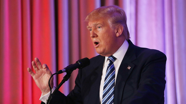 PALM BEACH, FL - MARCH 11: Republican presidential candidate Donald Trump is seen as former presidential candidate Ben Carson gives him his endorsement during a press conference at the Mar-A-Lago Club in Palm Beach, Florida. (Joe Raedle/Getty Images)